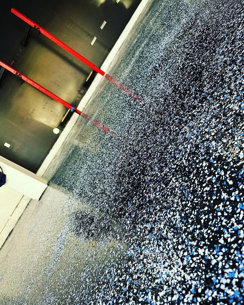 Epoxy chip flooring close-up detail in San Diego, CA by TurboSurfacing