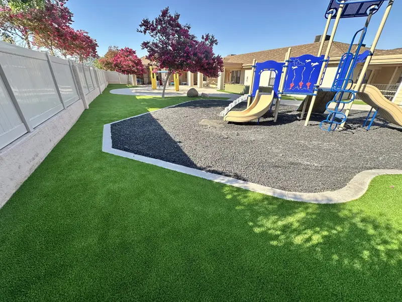 Artificial grass playground surface in San Diego, CA by TurboSurfacing