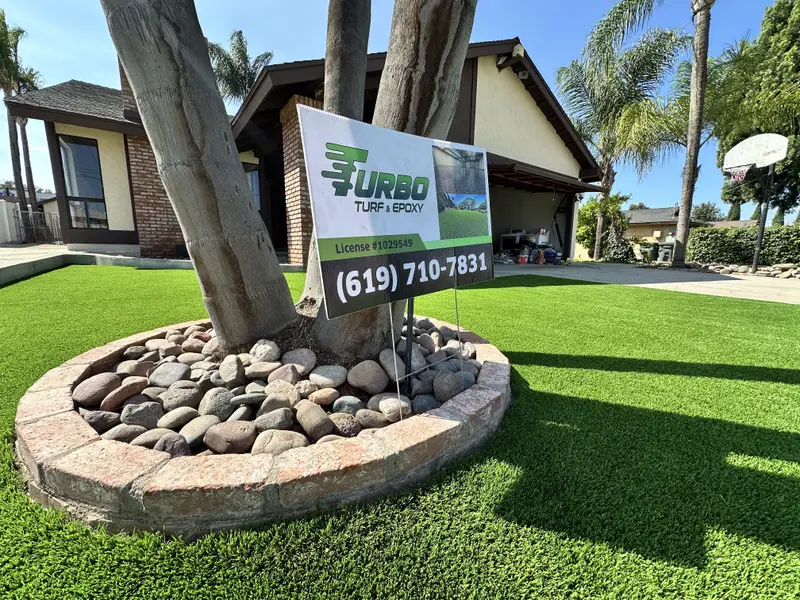 Artificial grass residential front yard in San Diego, CA by TurboSurfacing Artificial grass residential front yard in San Diego, CA by TurboSurfacing
