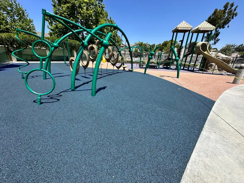 Poured-in-place rubber outdoor fitness surface in San Diego, CA by TurboSurfacing
