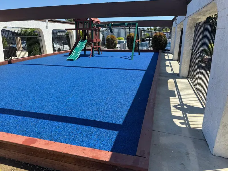 PIP rubber playground installation San Diego — Turbo Surfacing Solutions Surfacing contractor serving Orange, Orange County — Poured-in-place rubber playground safety surface installed in San Diego by Turbo Surfacing Solutions