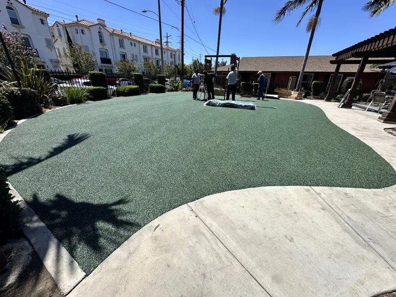 Restored poured-in-place rubber playground surface in San Diego by Turbo Surfacing Solutions