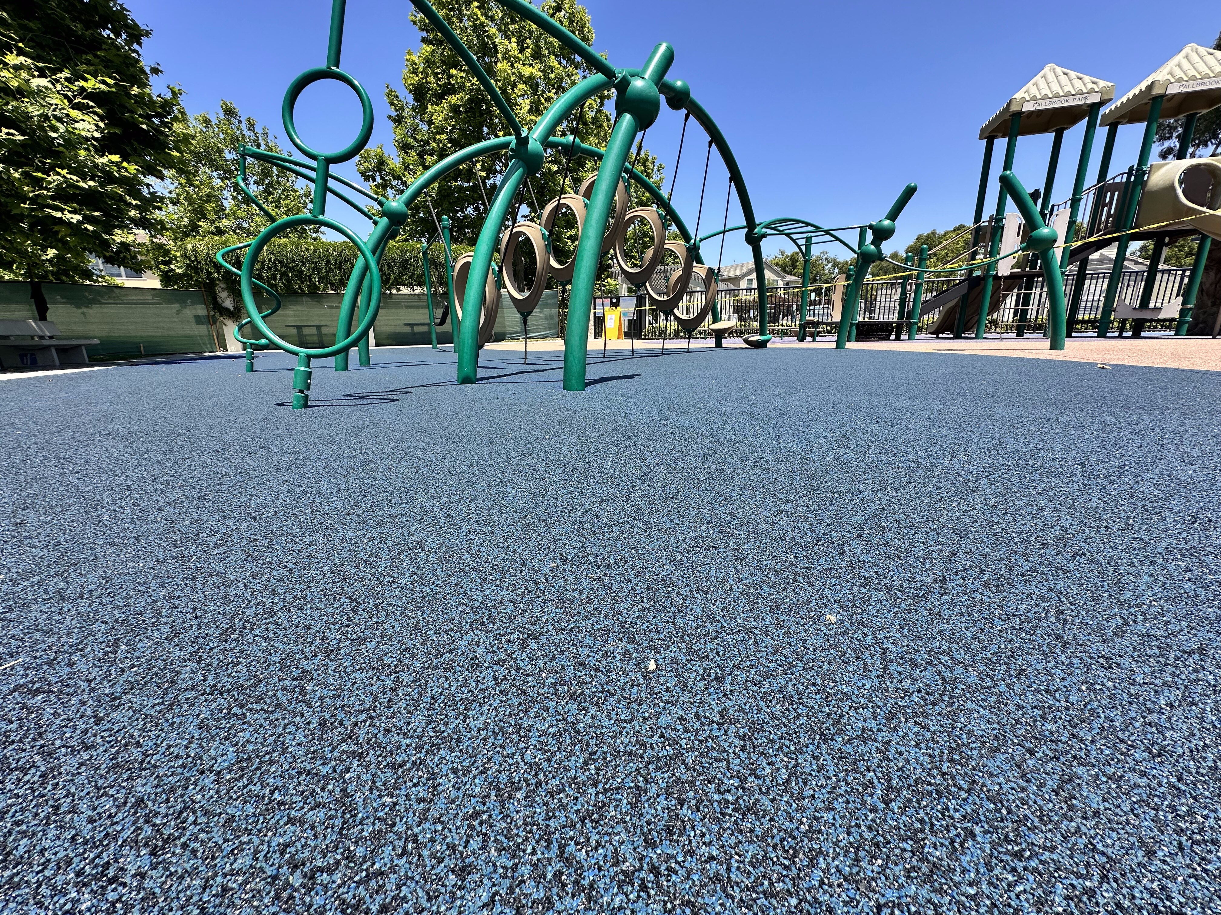 Poured-in-place rubber outdoor fitness surface in San Diego, CA by TurboSurfacing