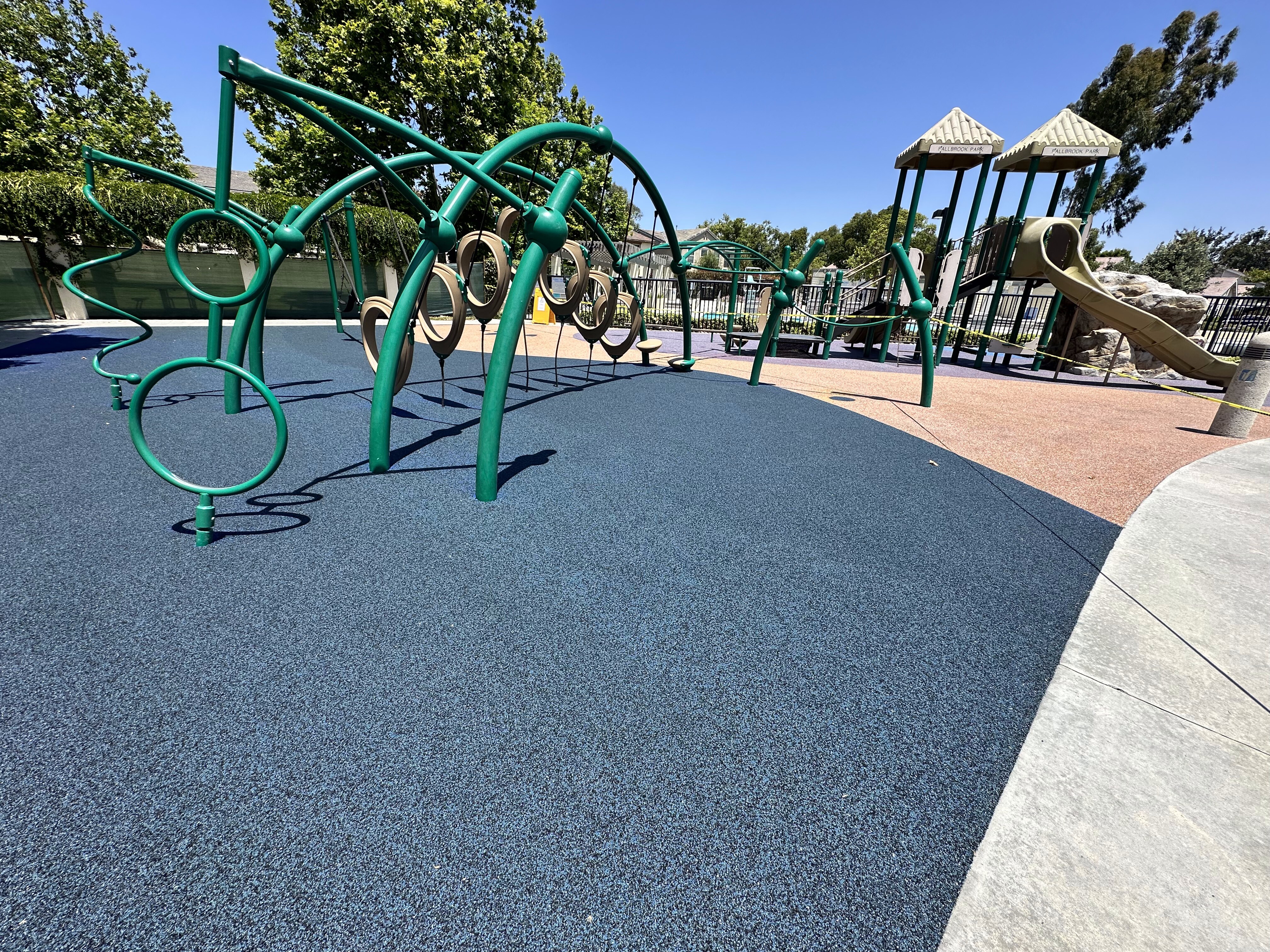 Poured-in-place rubber outdoor fitness surface in San Diego, CA by TurboSurfacing
