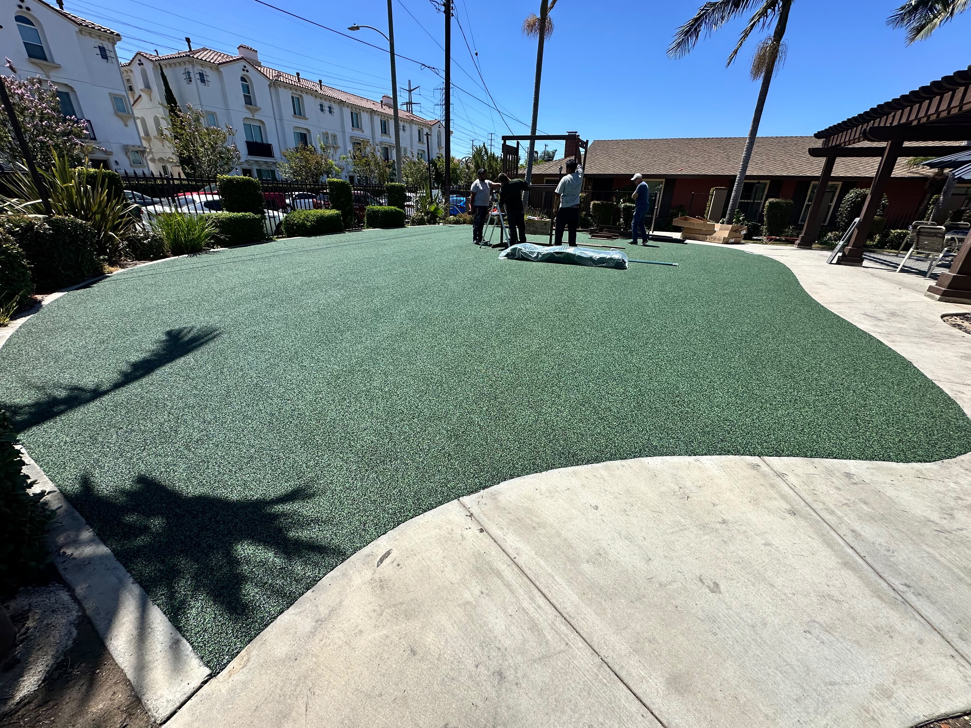 Poured-in-place rubber outdoor fitness surface in San Diego, CA by TurboSurfacing