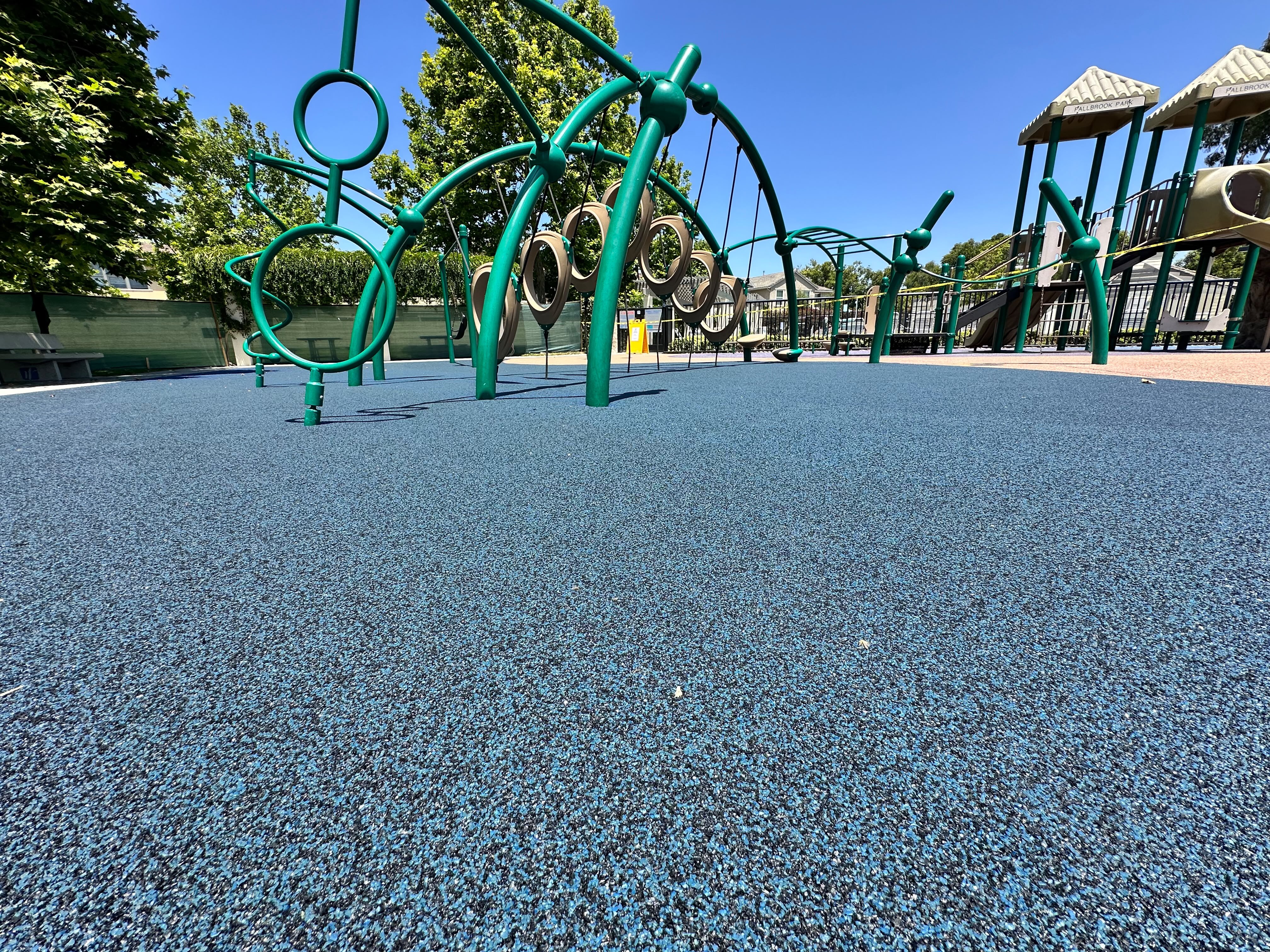 Poured-in-place rubber outdoor fitness surface in San Diego, CA by TurboSurfacing