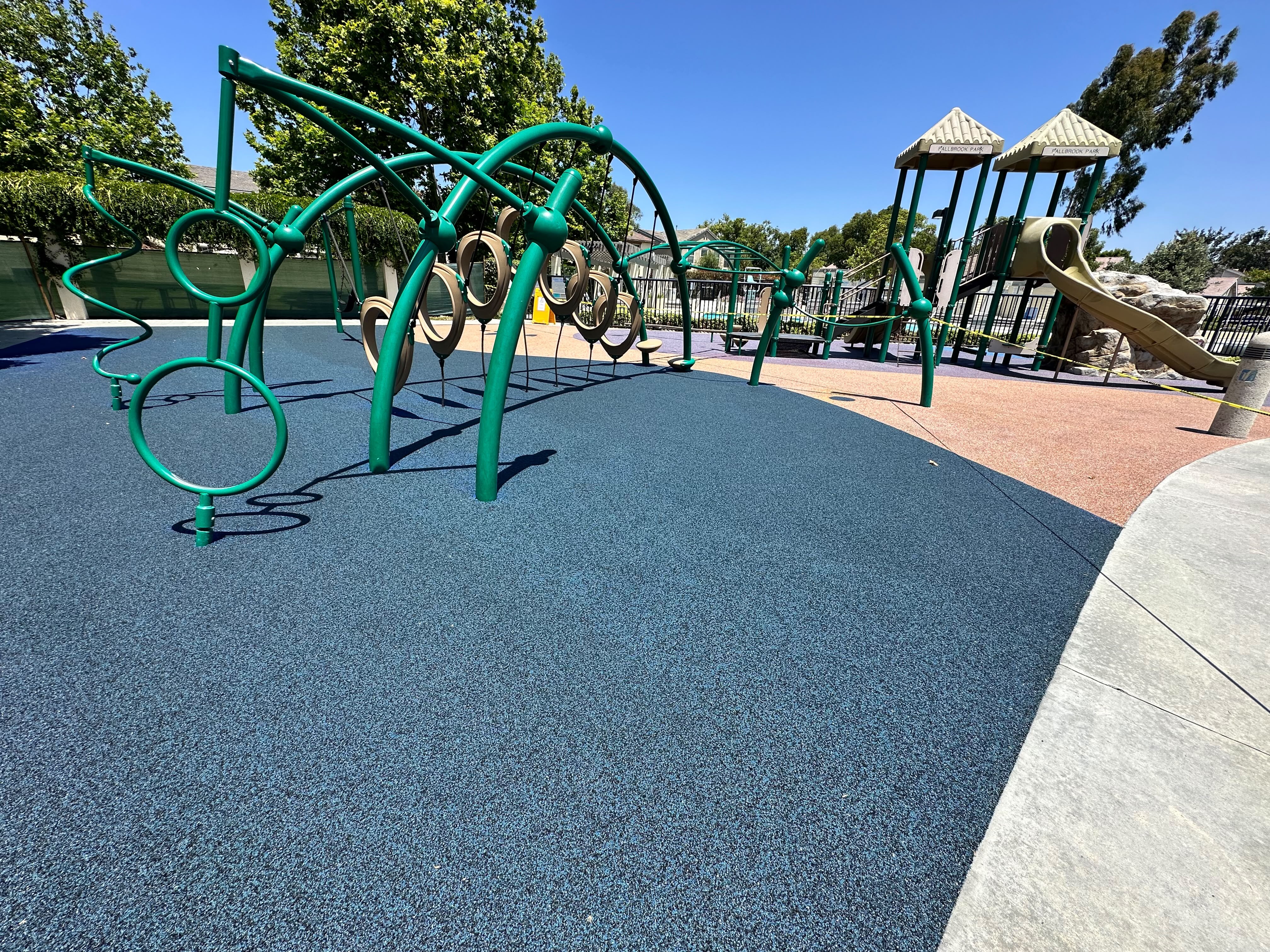 Poured-in-place rubber outdoor fitness surface in San Diego, CA by TurboSurfacing