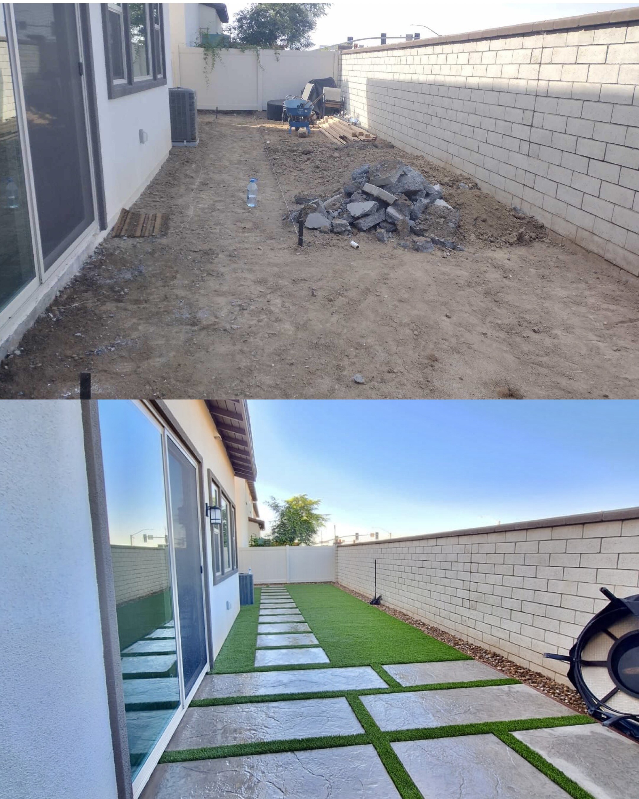 Free site assessment San Diego — Turbo Surfacing Solutions Turbo Surfacing Solutions crew mid-installation on an artificial grass project in San Diego, CA