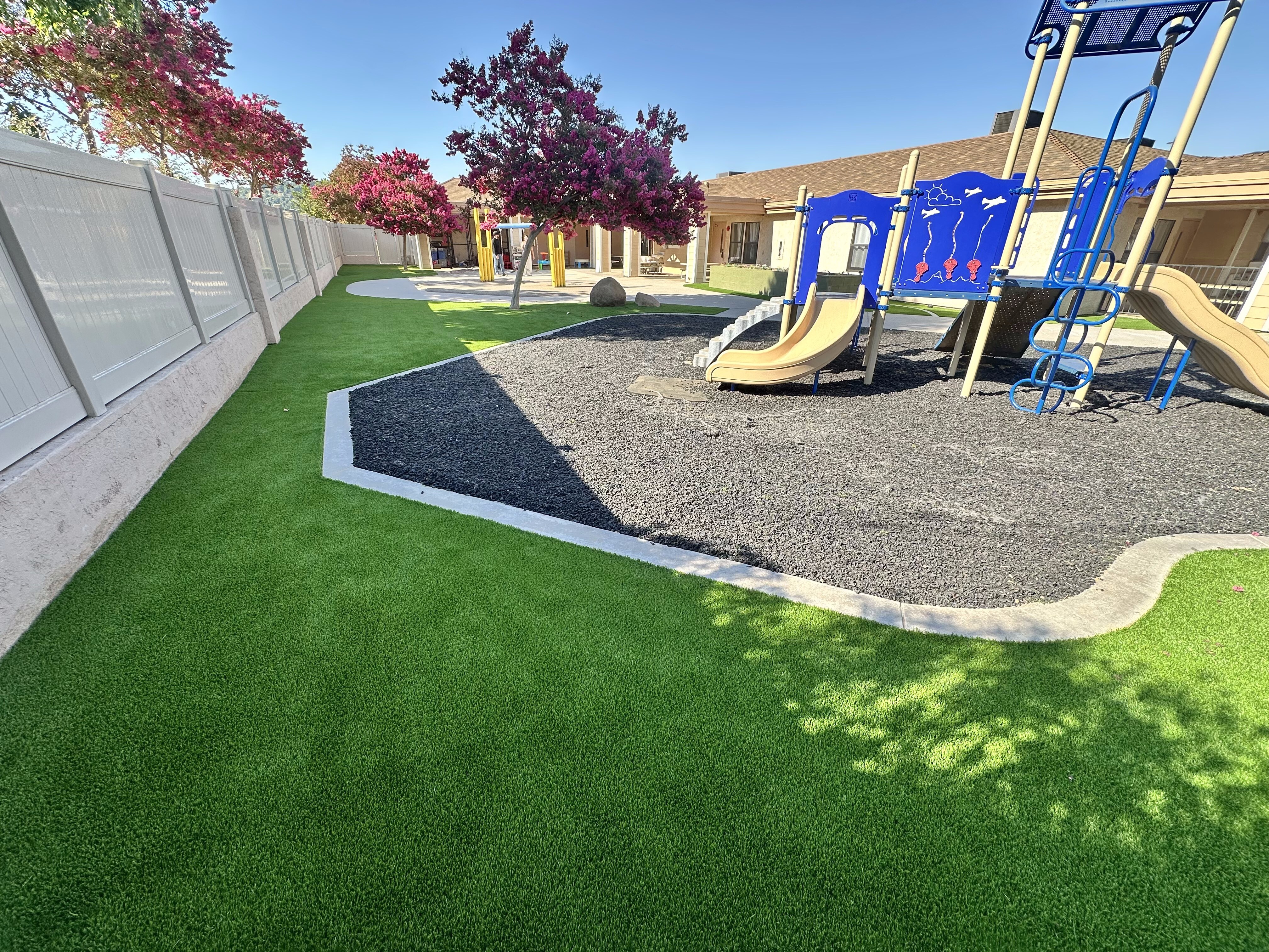 Artificial grass playground surface in San Diego, CA by TurboSurfacing