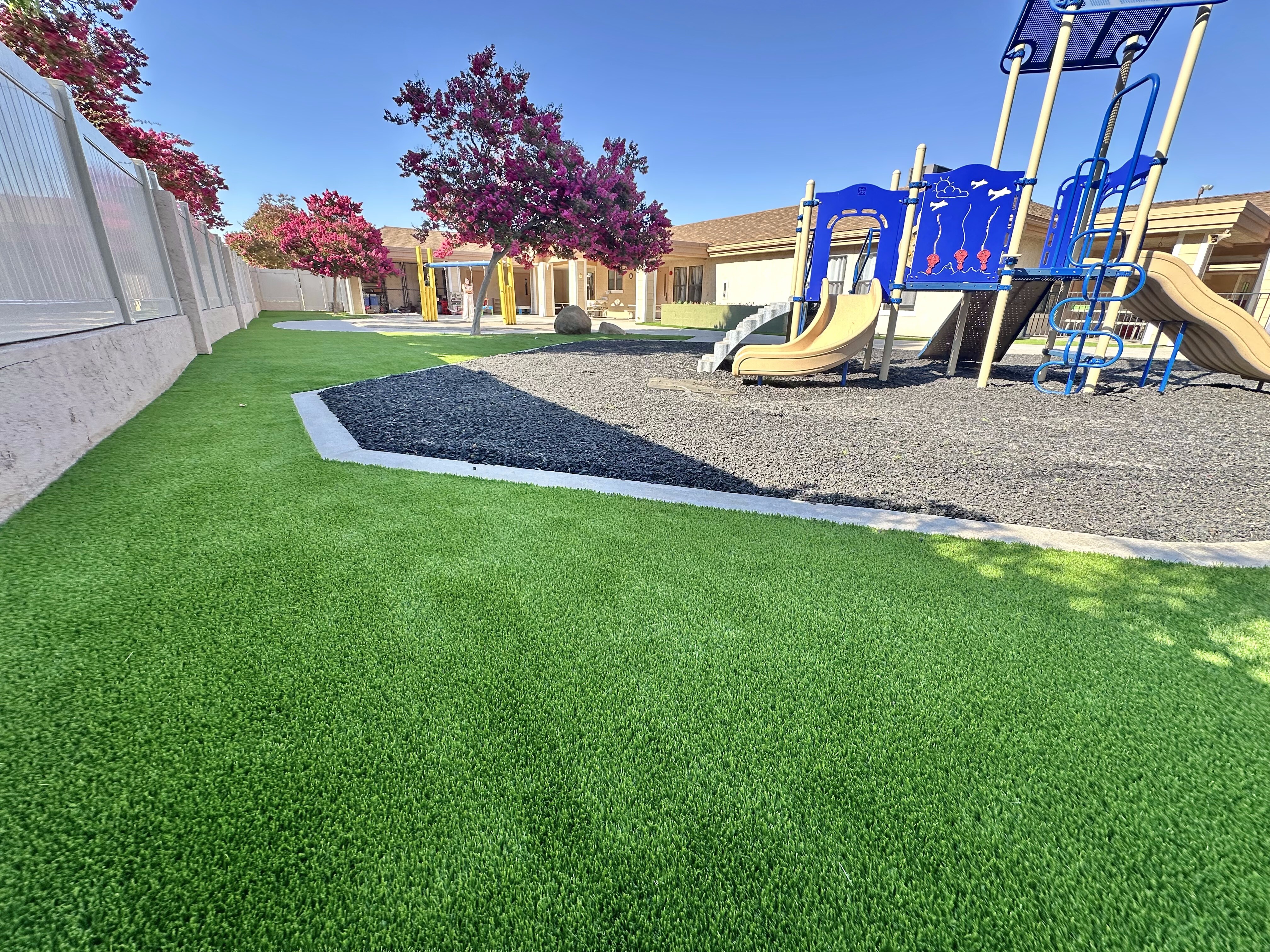 Artificial grass playground surface in San Diego, CA by TurboSurfacing
