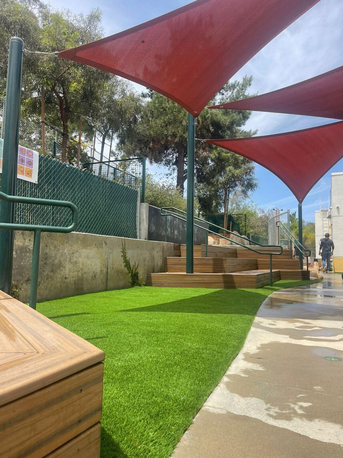 Artificial grass preschool playground in San Diego, CA by TurboSurfacing