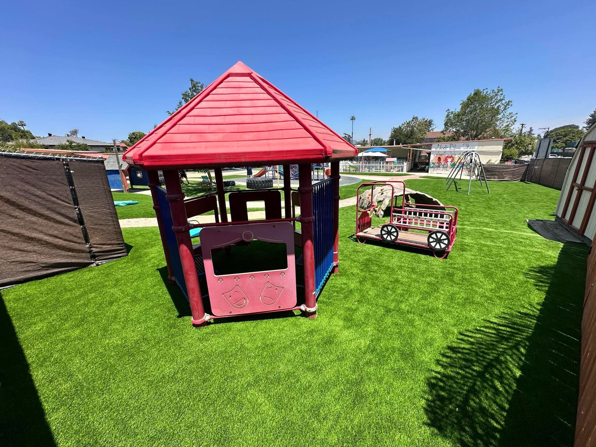Artificial grass preschool playground in San Diego, CA by TurboSurfacing