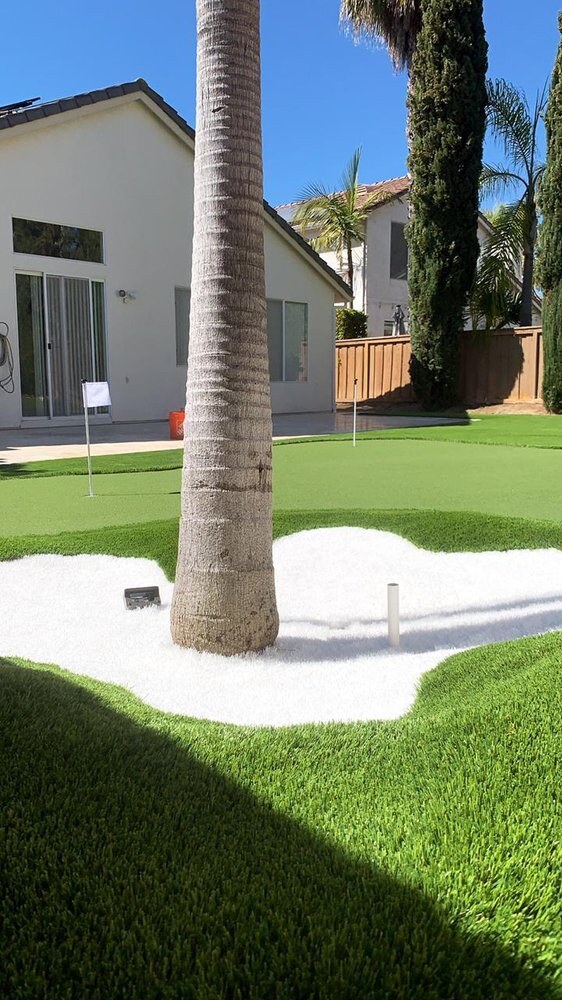 Artificial grass putting green in San Diego, CA by TurboSurfacing