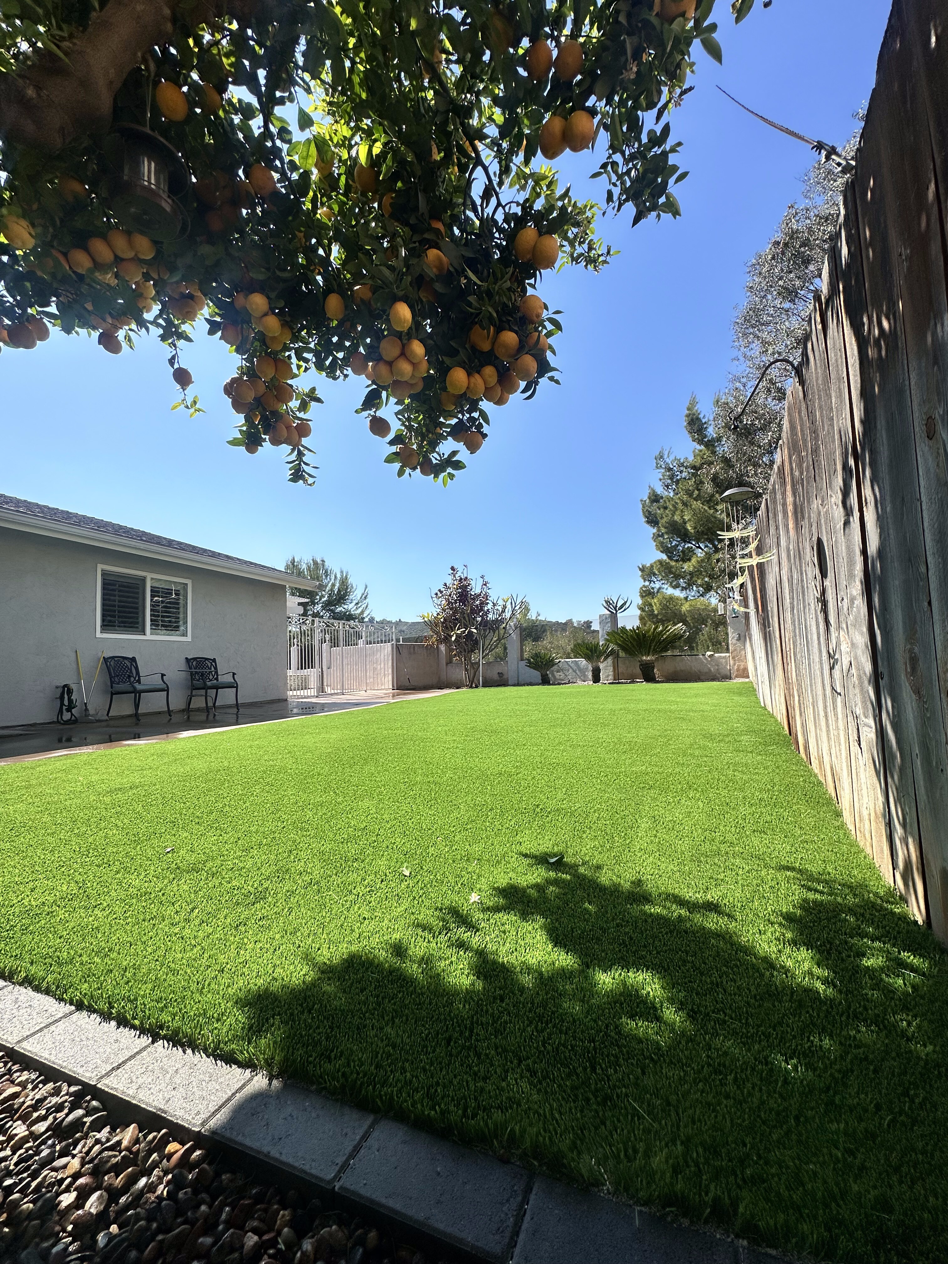 Artificial grass residential backyard in San Diego, CA by TurboSurfacing