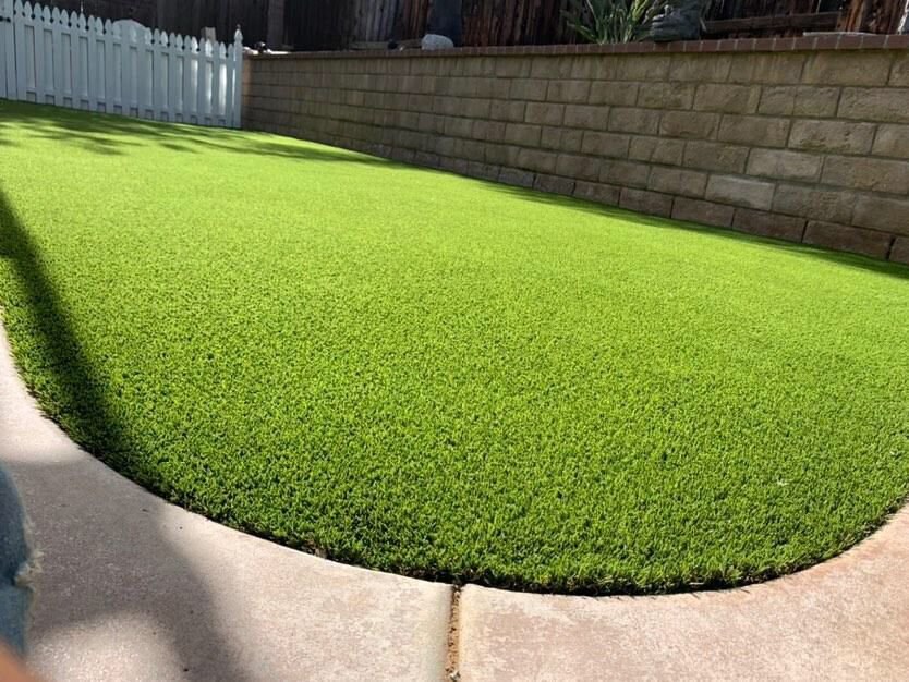 Artificial grass residential backyard in San Diego, CA by TurboSurfacing