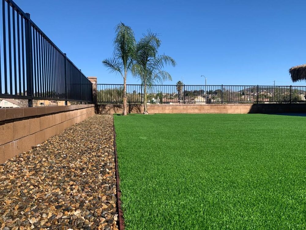 Artificial grass residential backyard in San Diego, CA by TurboSurfacing