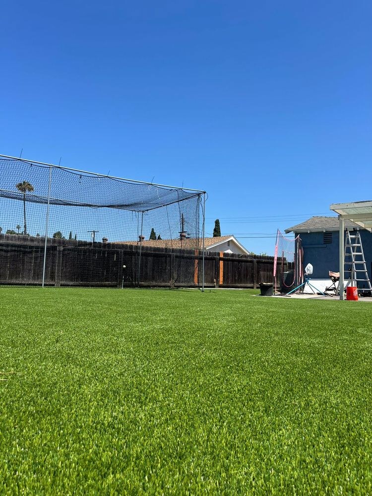 Artificial grass residential backyard in San Diego, CA by TurboSurfacing
