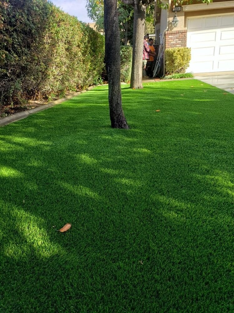 Artificial grass residential backyard in San Diego, CA by TurboSurfacing
