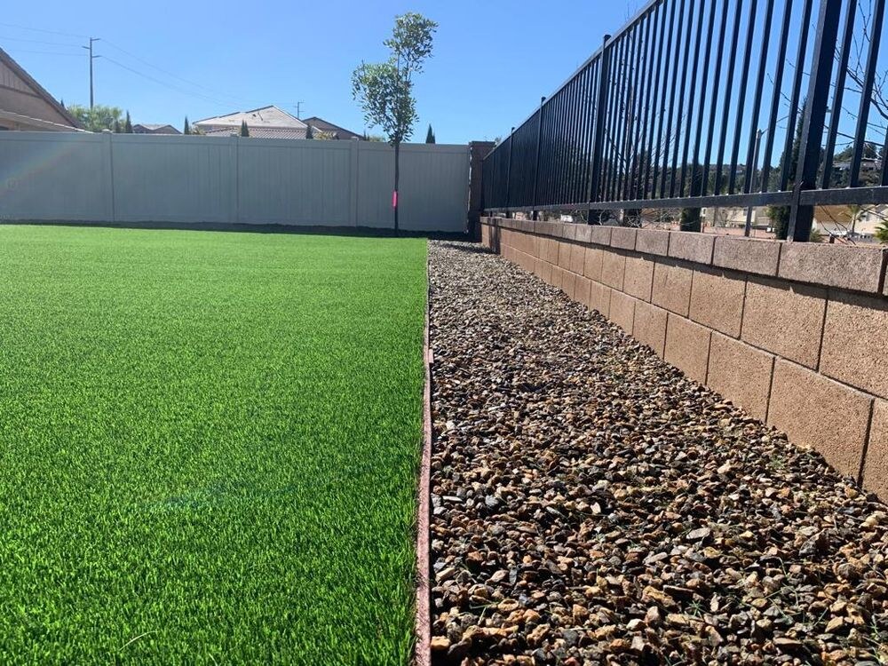 Artificial grass residential backyard in San Diego, CA by TurboSurfacing