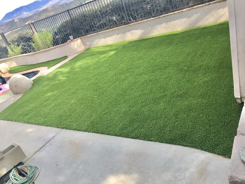 Artificial grass residential backyard in San Diego, CA by TurboSurfacing
