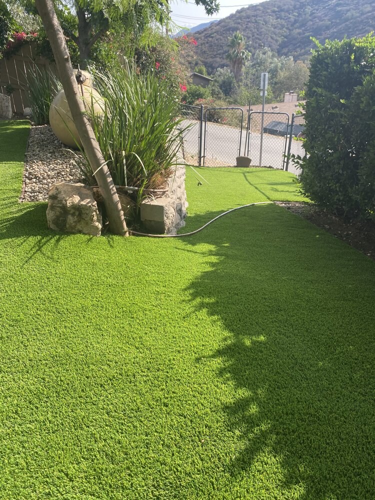 Artificial grass residential landscape design in San Diego, CA by TurboSurfacing
