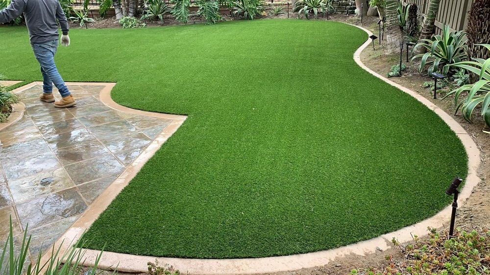 Artificial grass residential lawn in San Diego, CA by TurboSurfacing